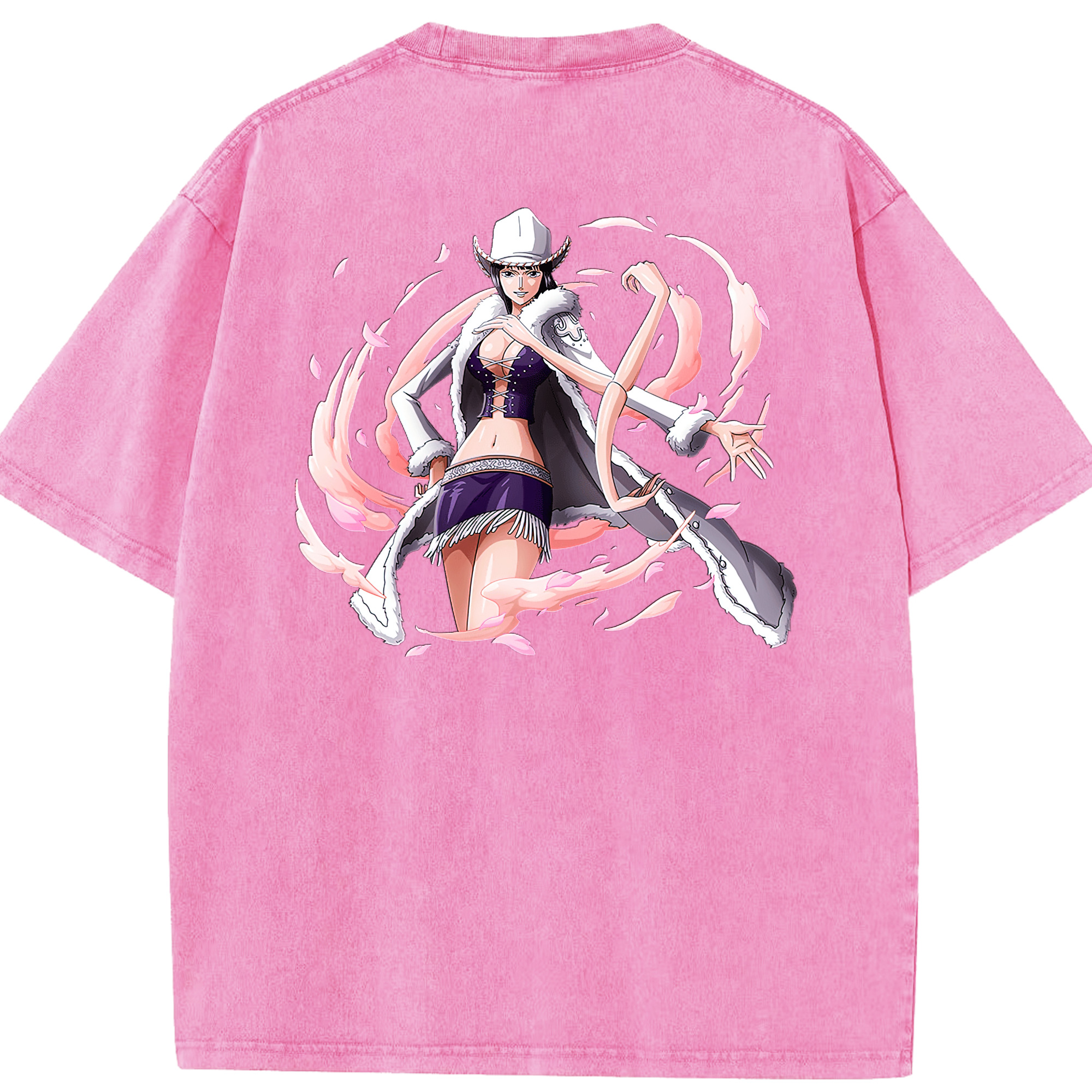 ワンピース ニコ・ロビン ONE PIECE Nico Robin 綿100% ヴィンテージ風 半袖Tシャツ（背面プリント）